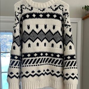 H&M Black and White Patterned Sweater